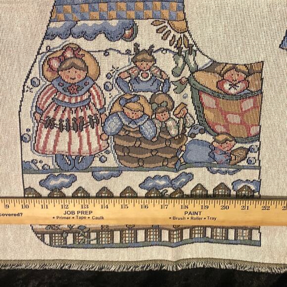 Vintage Cut & Sew vest pattern THICK Tapestry fabric Angels Children Grannycore - Picture 8 of 11